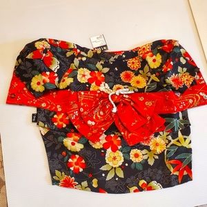 NWT Dog Japanese Kimono Cotton Black & Red  Size L